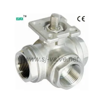 mounting pad 3 way ball valve with ISO5211