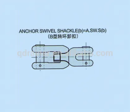 black anchor swivel shackle A n B for marine anchor or chain