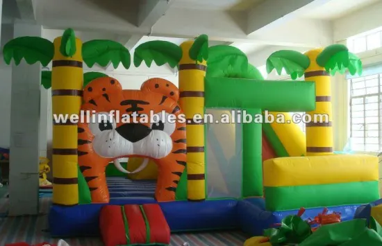 2013 new inflatable tiger slide combo / kids inflatable jumpers best price
