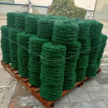 Economical Green PVC Coated Barbed Wire for Fencing and Security