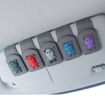 Magnet Adsorbed Bear Car Sunglasses Holder Clip
