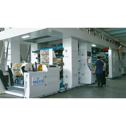 High Speed 6 Color Central Drum Kraft Thermal Paper Flexographic Printers for Ads