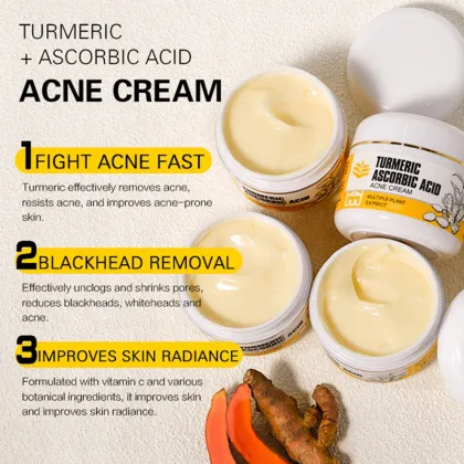 Turmeric and Ascorbic Acid Cream for Skin Whitening and Acne Removal in Dubai