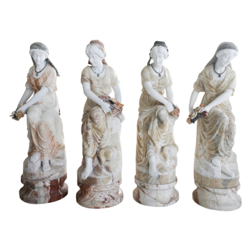 Set di Quattro Dee in Marmo - Sculture di Lusso Ispirazione Vintage