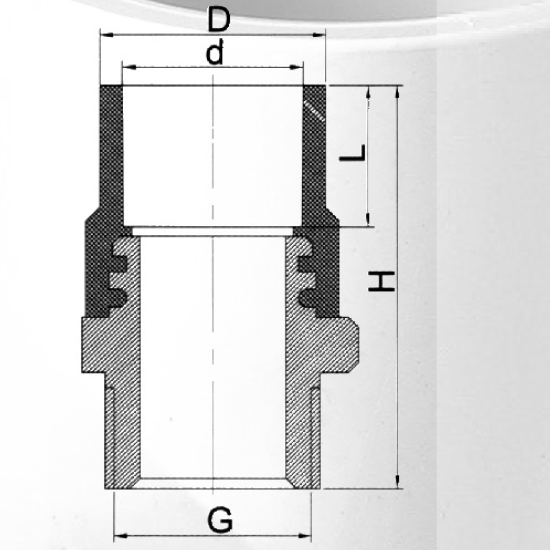 ASTM D2846 إمدادات المياه محول النحاس Cpvc الذكور