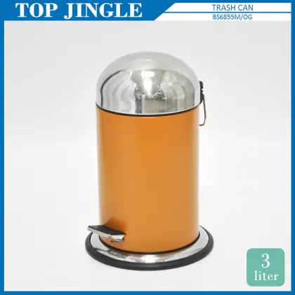 Hot Sale Green Metal Trash Bin with Pedal and Handle