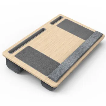 Custom Bamboo Adjustable Study Lap Desk with Cushion for Laptop