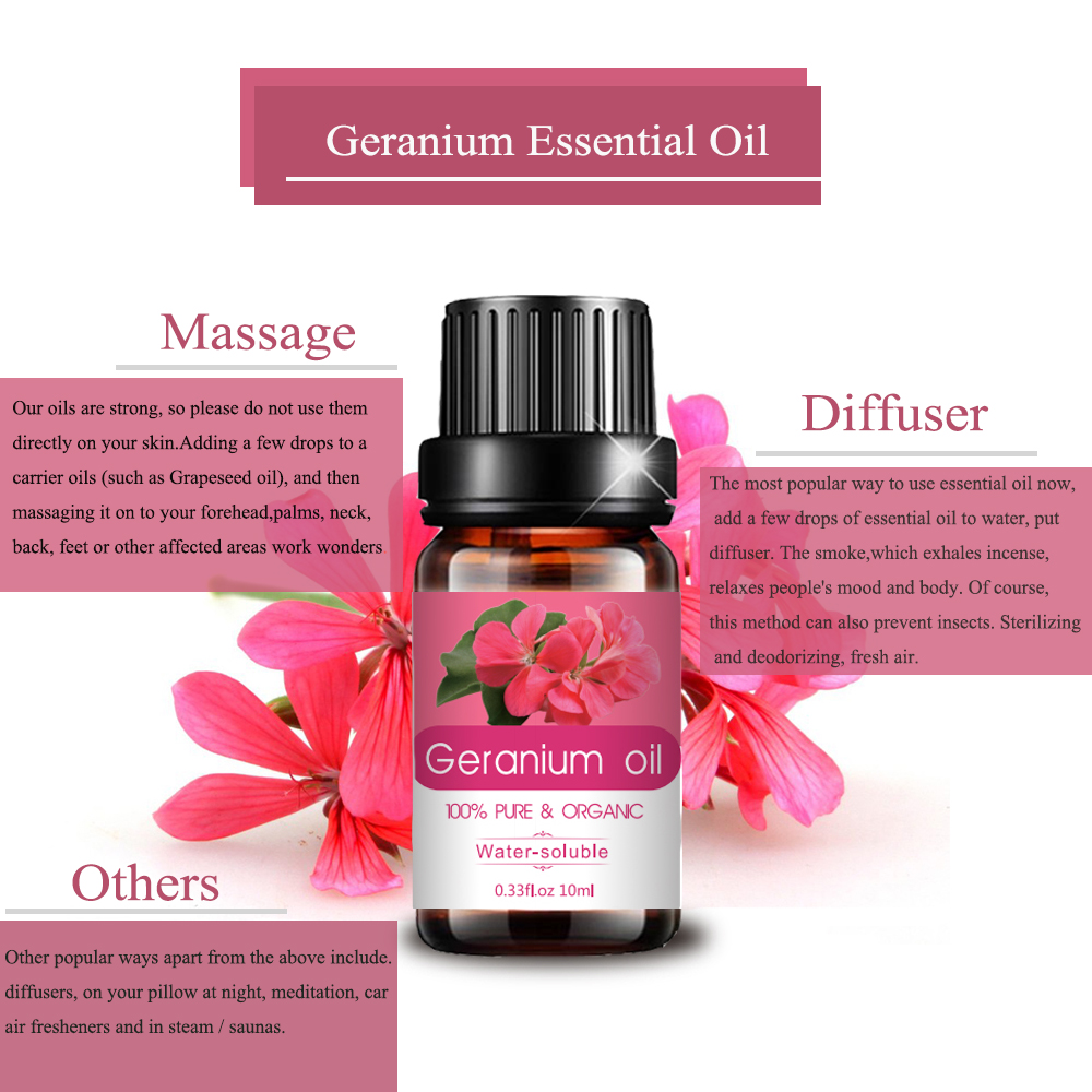 OEM/ODM 100% Pure Organic Natural Geranium Essential Oil