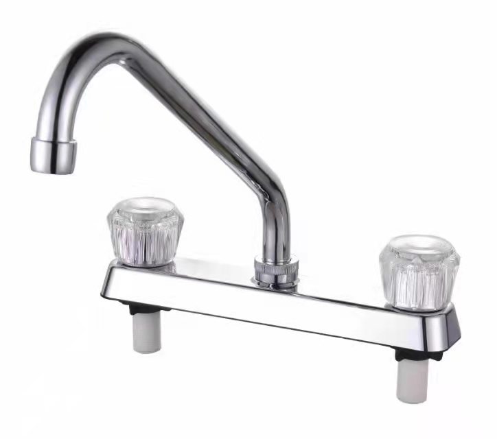 Modern durable good health ABS plastic mixer dual handle kitchen faucet tap for sink