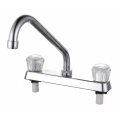 Modern durable good health ABS plastic mixer dual handle kitchen faucet tap for sink