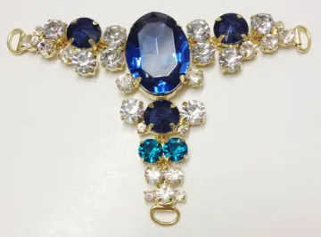 Diamante Sandals Trim, Turquoise Stone and Rhinestone Sandals Chain