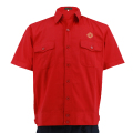 Camiseta ajustada roja del hombre de la solapa