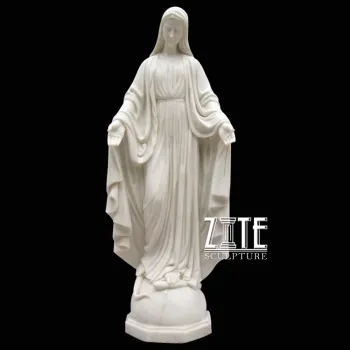Natural Solid stone outdoor marble mother mary statue