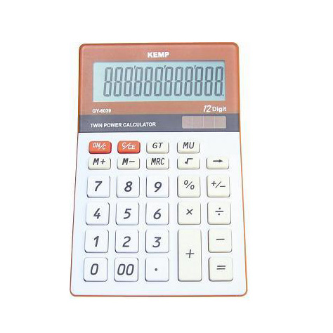 12 cyfr pomarańczowy kalkulator