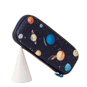 Navy Large-Capacity EVA Pencil Case for Men and Women, Suitable for Elementary School Students