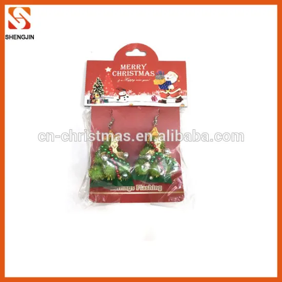 christmas tree light up flashing christmas earrings
