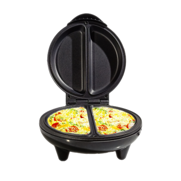 600W-1200W Black 3-in-1 Double-Side Non-Stick Mini Waffle Makers for Breakfast Sandwiches