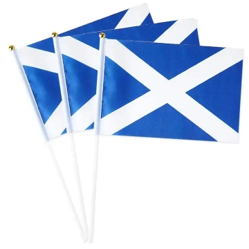 Sunshine Custom Scotland Small Mini Blue White Cross Hand Hold Flags
