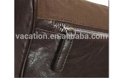 black man PU leather waist bag