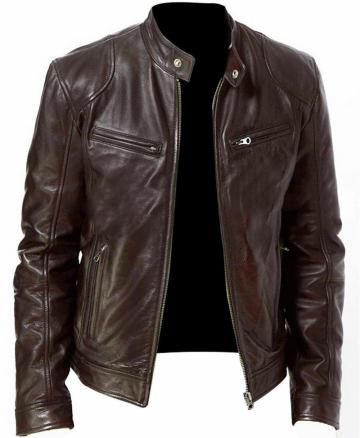 Custom Male Leather Jacket Design High Quality