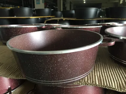 Traditional Granite Color Soup Pot with Spiral Bottom