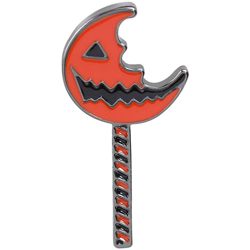 Cute Funny Halloween Lantern Pins Brooches Orange Enamel Pumpkin Monster Brooch Pumpkin Lantern Lapel Pin Punk Jewelry Kids Gift