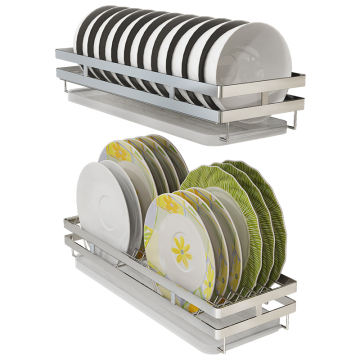 Hot Sale Stainless Steels Wall Mounted Dish Rack Dish Draining Rack Dish Rack Cabinet For Kitchen Storage Organizer