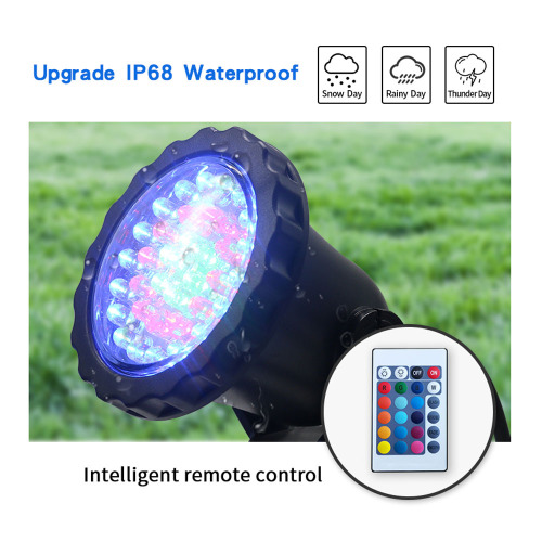 Controle remoto de 24 teclas de 16 cores LED Pond Garden Spotlight