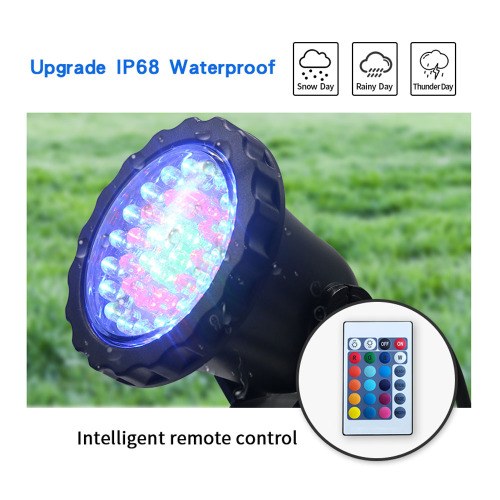 24-Key Remote Control 16-Color Led Pond Garden Spotlight