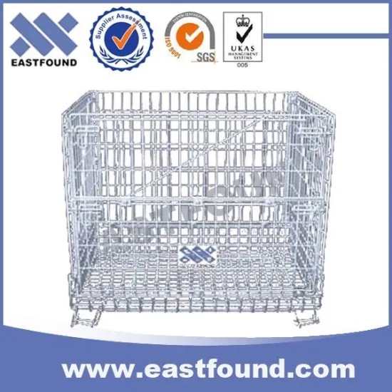 Zinc Plated Folding Stackable Recycling Storage Used Metal Container