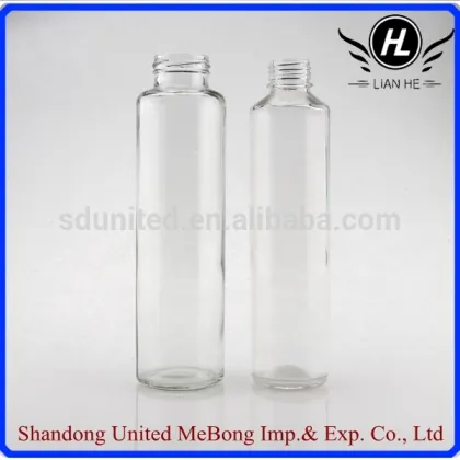 375ml and 800ml clear cylinder voss glass water bottle