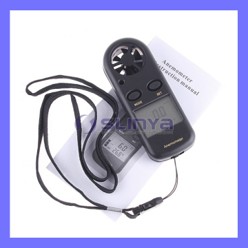 2 in 1 Anemometer Thermometer Digital Wind Speed Gauge Meter