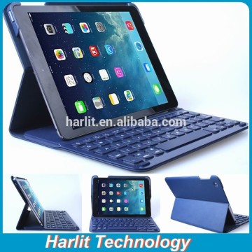 Ultrslim Full Size Keyboard WIth Leather Cover Case For iPad Air 2 High quality PU Leather With Big Key For iPad Air