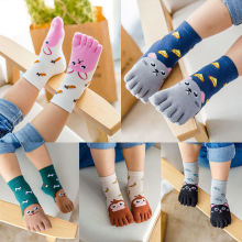 Cute Toddler Kids Baby Girls Boys Winter Cotton Socks Animal Cartoon Five Fingers Sock Hosiery Toe Socks