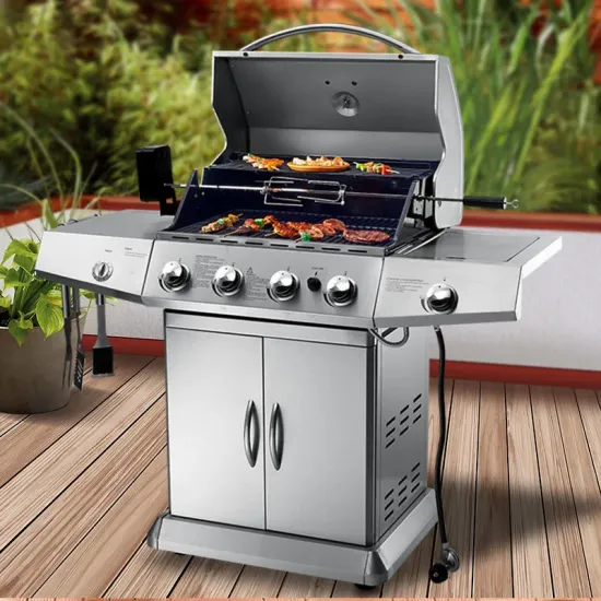 Outdoor Patio Barbecue 4 Burner+1 Side Burner Gas Grill with Easily Assembled Stainless Steel Gas Grill