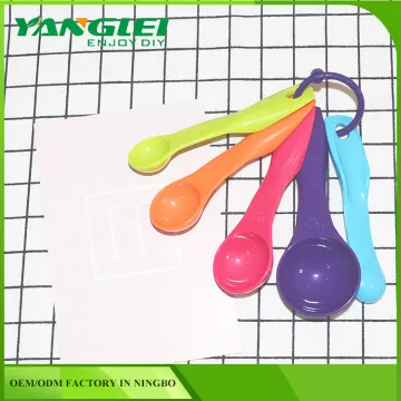portable silicone measuring cups & spoon plastic meauring spoon for bakeware