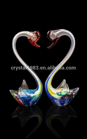 Swan Animals Glass Paperweight ,Colored Glaze Glass Paperweight for home decoration