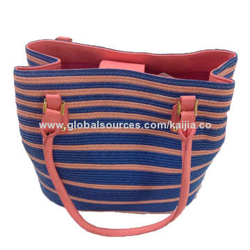 2014 Fashion Beach Bag in Two Tone Stripes, Various Colors are Available