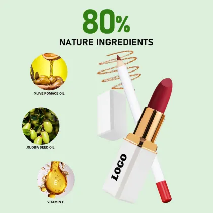 Private Label Vegan Matte Lipstick and Lipliner Kit - Waterproof Brown