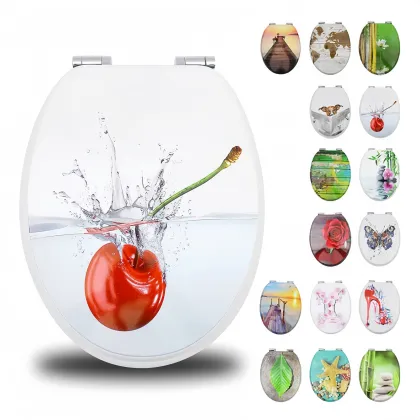 MDF Toilet Seat with cherries pattern