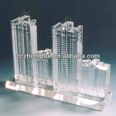 Transparent crystal building model