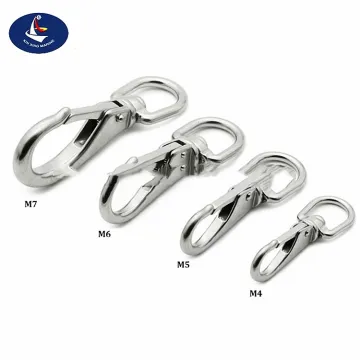 Hot Sale Marine Grade 316 Stainless Steel Swivel Carabiner Snap Clip M4