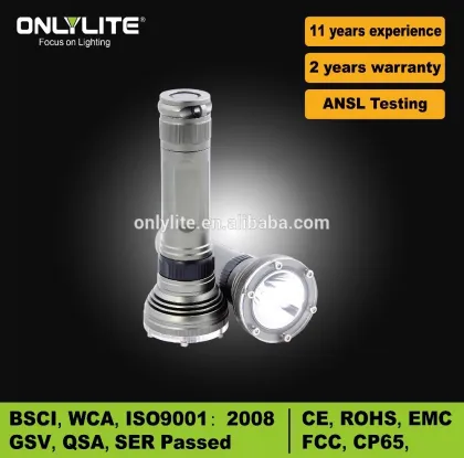 Aluminum flashlight body waterproof led diving flashlight