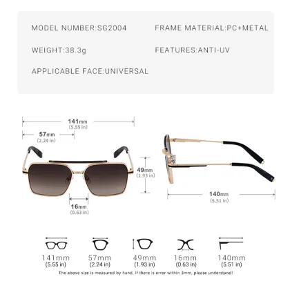 Trendy Luxury Brand Metal Frame Vintage Sunglasses with Custom Logo