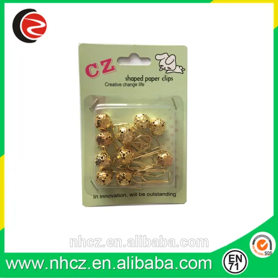 Golden Paper Clip with Golden Jingle Bell in blister card