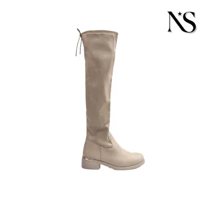 Fall`s Gentle Companion Light BeigeSuede KneeHigh Boots