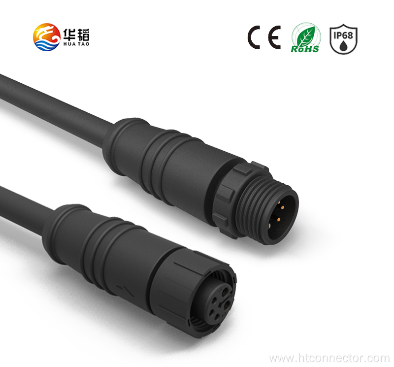 M12P Waterproof connector with nylon rubber nut