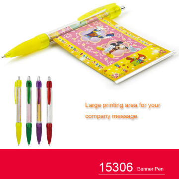 Plastic banner ballpoint pen for advertising