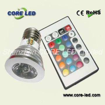 3W E27 RGB led spotlight for indoor decoration