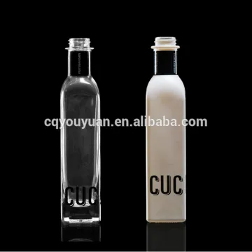 Screw top square clear glass cooking oil bottle 500ml